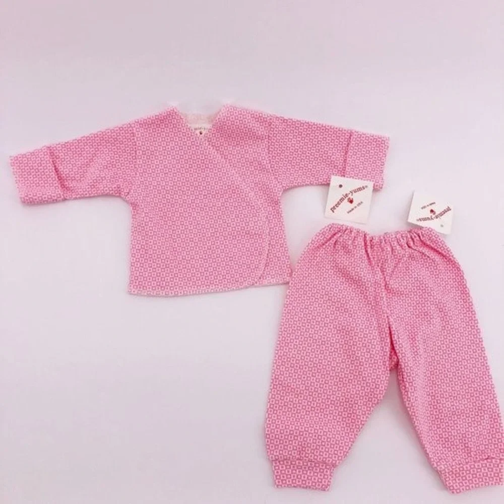 New 6 to 8 Pounds Set Long Sleeve‎ Tee Pant 2 Piece Bundle Newborn Baby Girl
